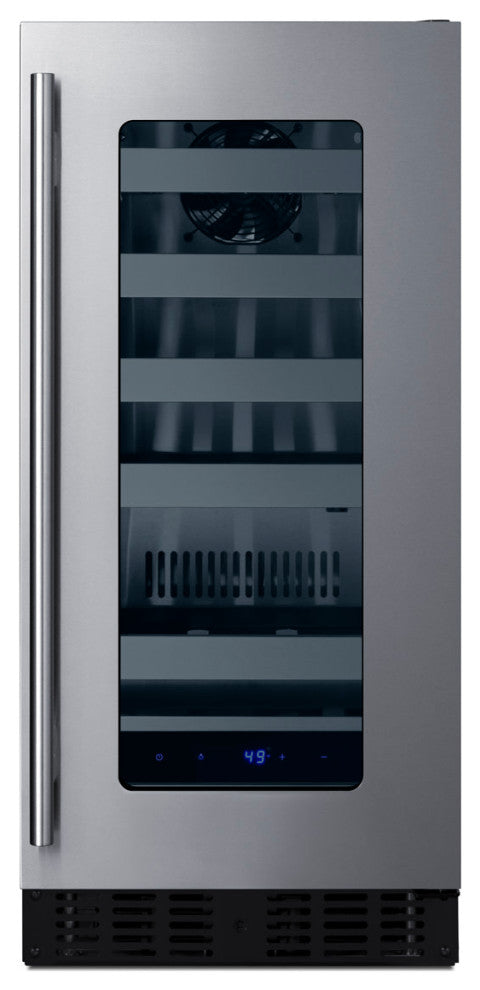 Summit ASDW1522 15"W 18 Bottle Capacity Built-In Wine Cooler - Stainless Steel