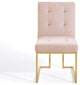 Side Dining Chair, Velvet, Metal, Gold Pink, Modern, Cafe Bistro Restaurant