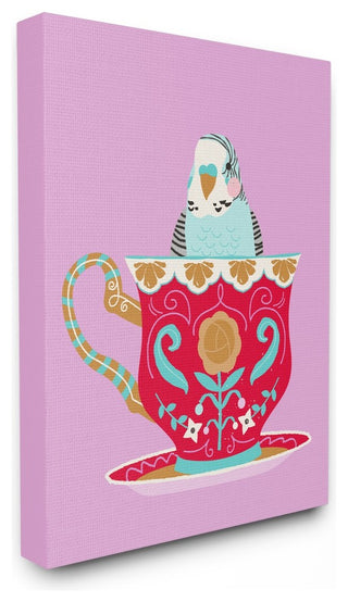 Stupell Ind. Bird In Teacup Canvas Wall Art, 30"x40"