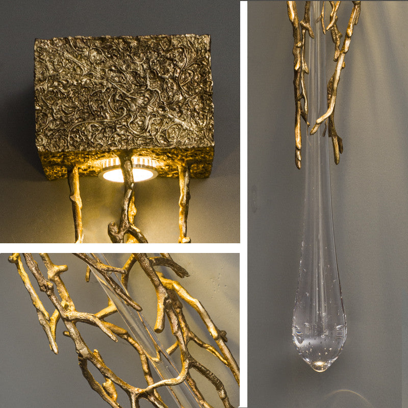 Jumilla | Creative LED Crystal Copper Wall Lamp, Copper, Warm Light