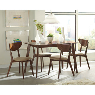Wood Dining Table with Angled Legs, Chestnut