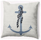 18x18" Anchor and Rope Nautical Decorative Indoor Pillow, Dusty Smoke