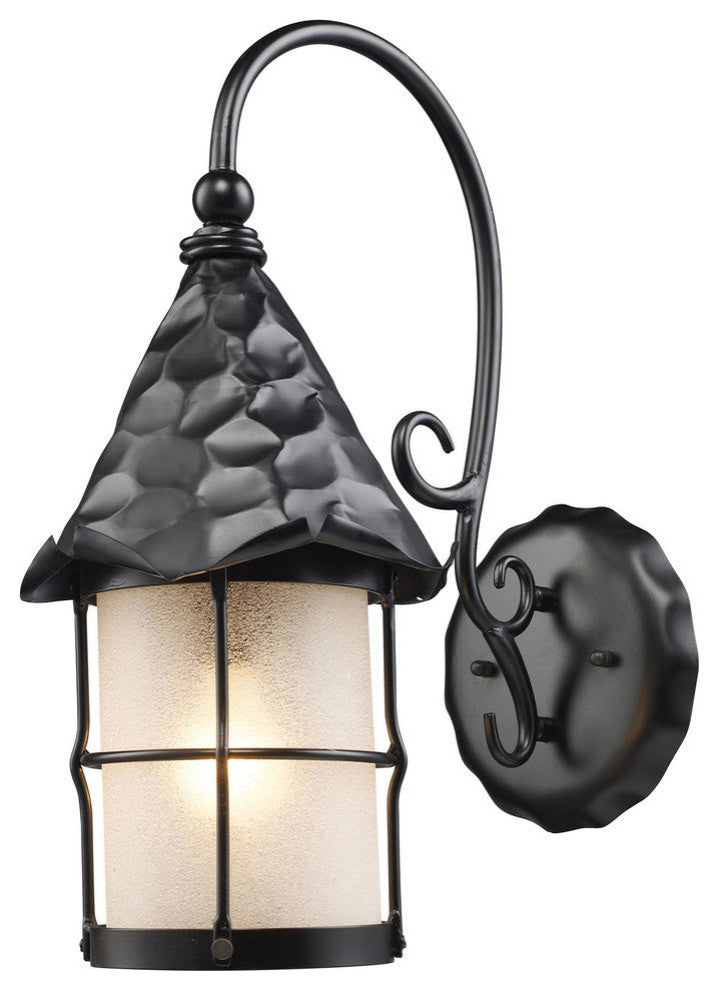Rustica 1-Light Outdoor Sconce in Antique Copper, Matte Black