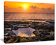 "Colorful Rocky Coast At Sunset" Oversized Beach Canvas Artwork, 40"x30"