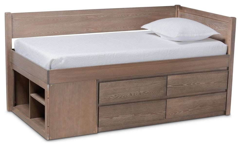 Buford Modern Farmhouse 4-Drawer Twin Size Storage Bed