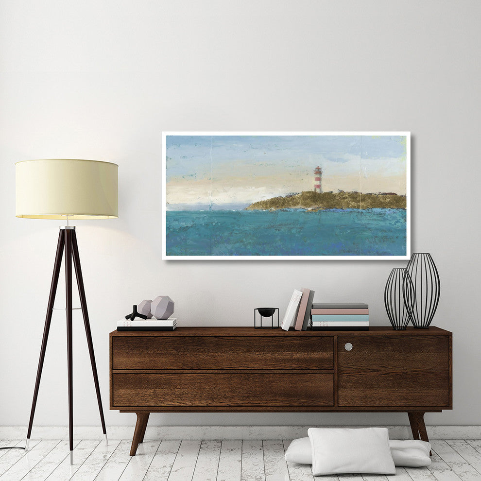 "Lighthouse Seascape I" Digital Paper Print by James Wiens, 62"x32"