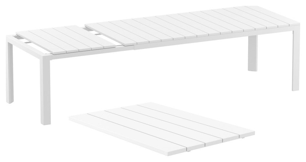 Paris Extendable Dining Set 11 Piece White, OliveGreen