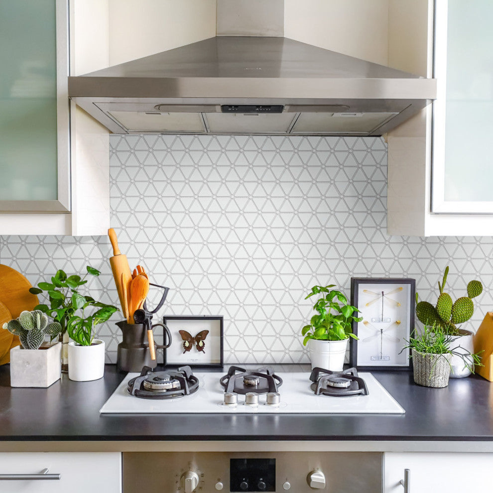 Expressions Treux White Glass Floor and Wall Tile