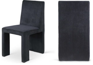 Benson Upholstered Dining Chair, Black, Microsuede Corduroy