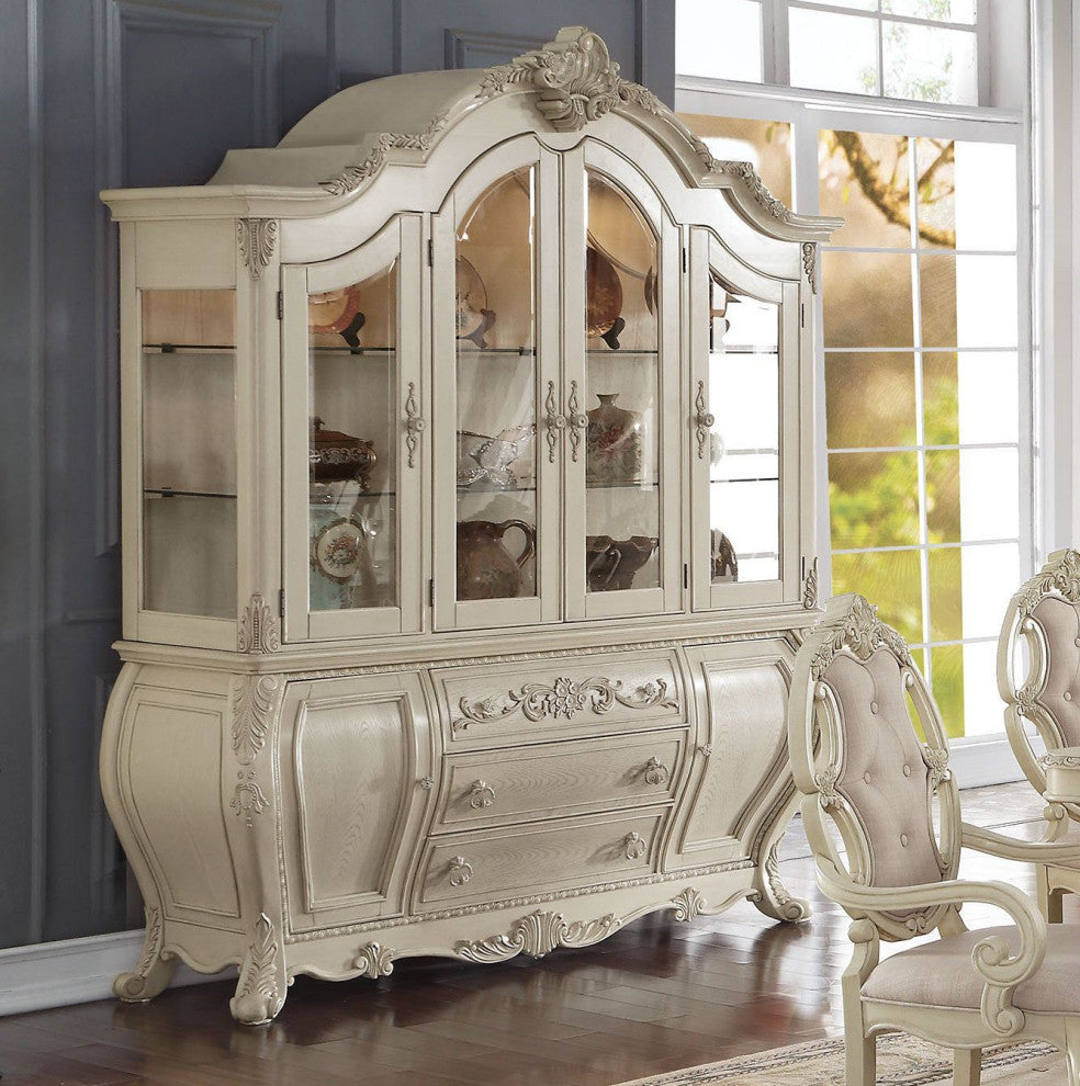 ACME Ragenardus Hutch and Buffet, Antique White