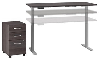 Move 60 Series 60W x 30D Height Adjustable Desk with Storage in Gray