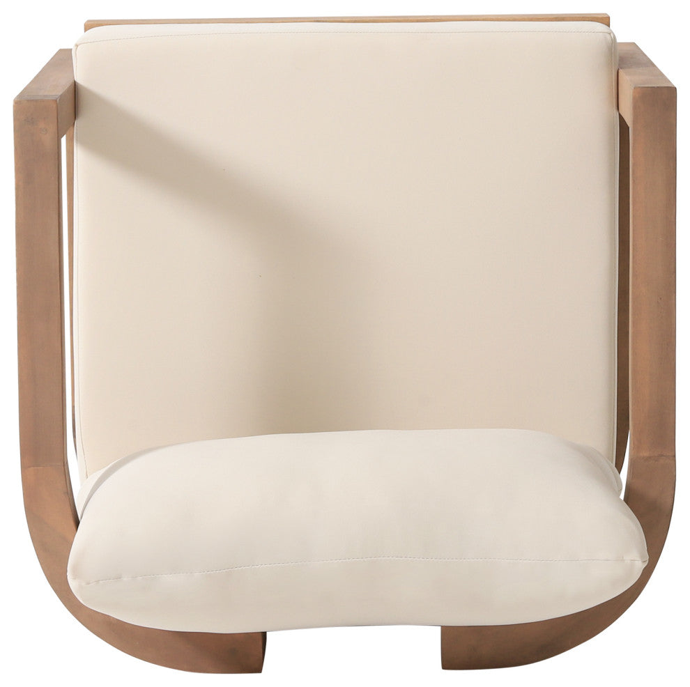 Aston Outdoor Acacia Wood Club Chairs With Cushions, Set of 2