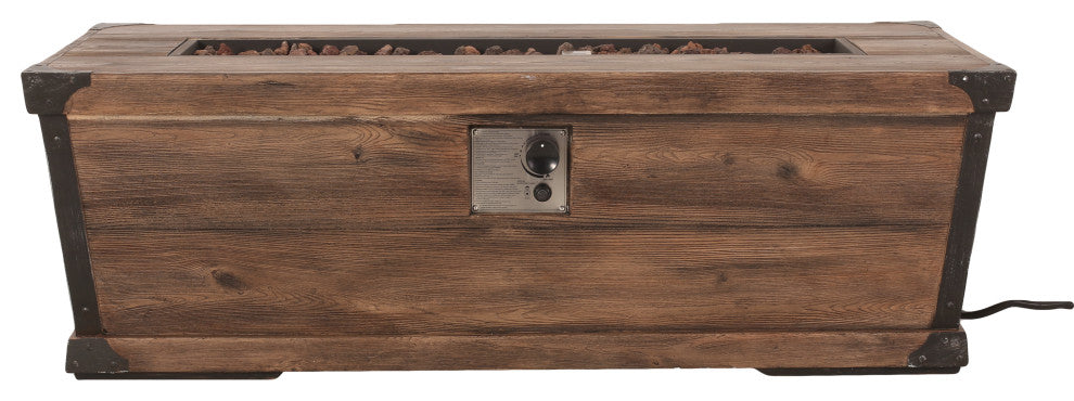 Aido Outdoor 50,000 BTU Rectangular Fire Pit, No Tank Holder