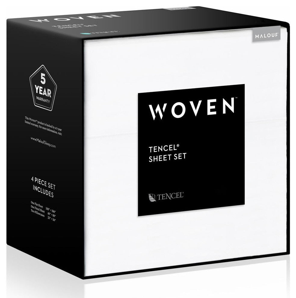 Tencel Sheet Set By Malouf Fine Linens, Ecru, Queen