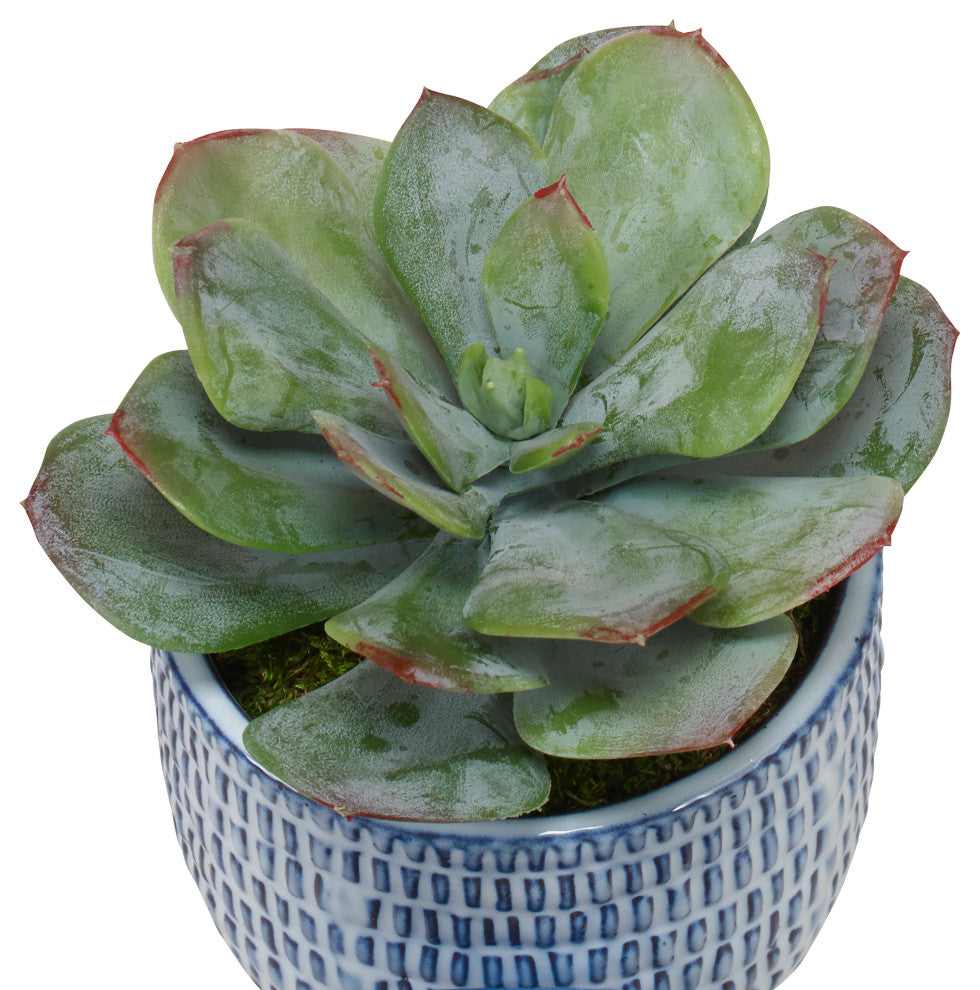 Uttermost Puebla Greenery In Blue & White Pots, 3-Piece Set