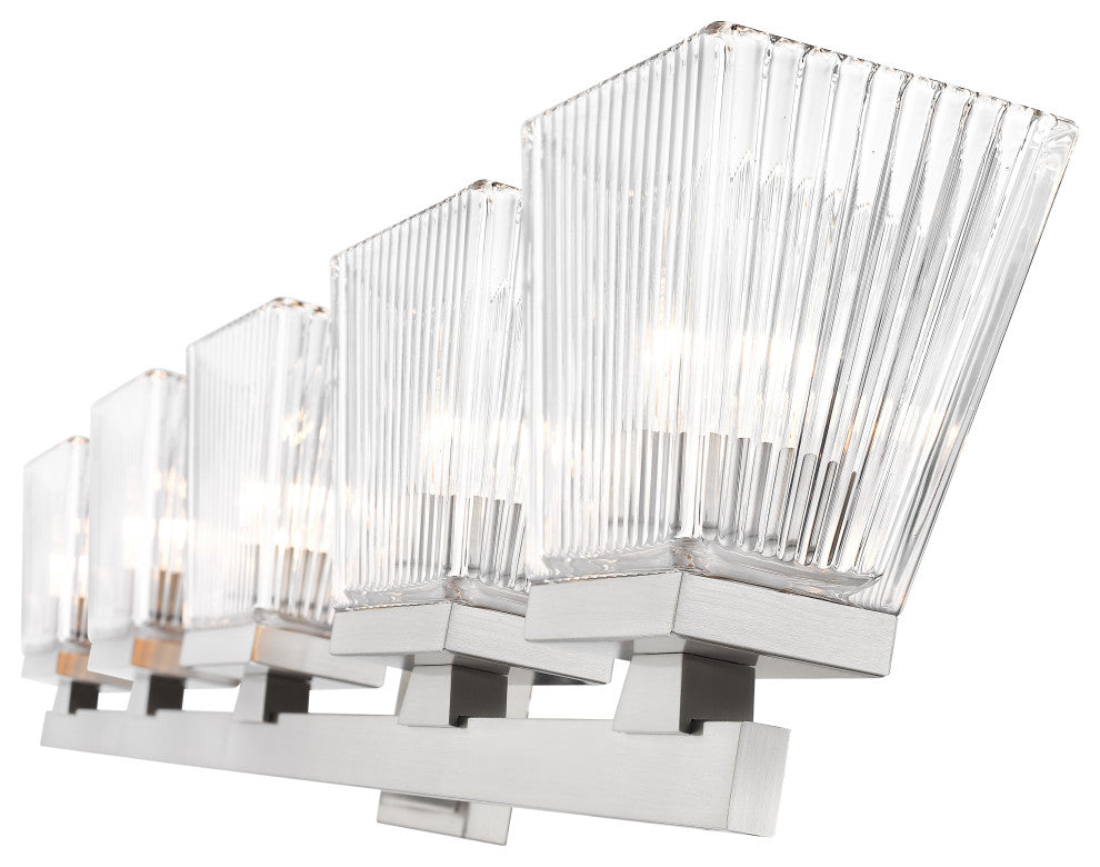 Zlite 1936-5V-BN 5-Light Vanity, Clear