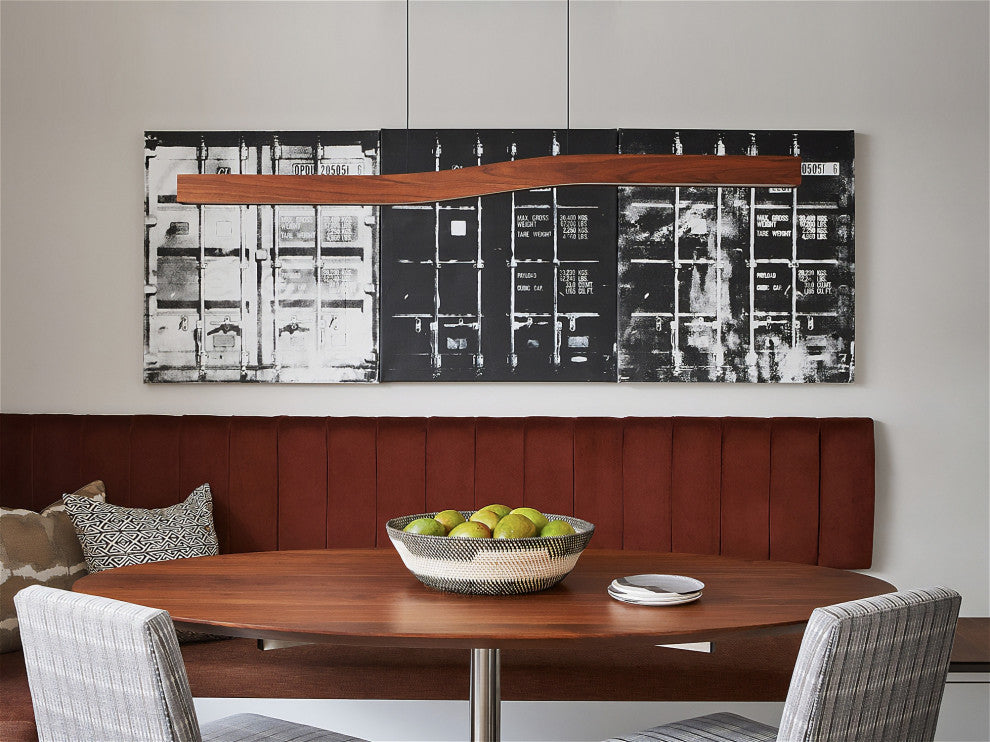 Camur LED Linear Pendant, Walnut