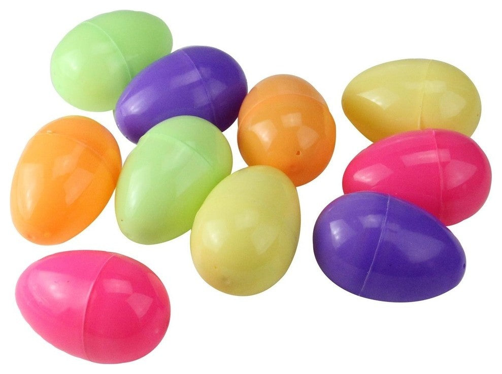 Assorted Multicolored Springtime Fillable Easter Eggs 3", 10-Piece Set