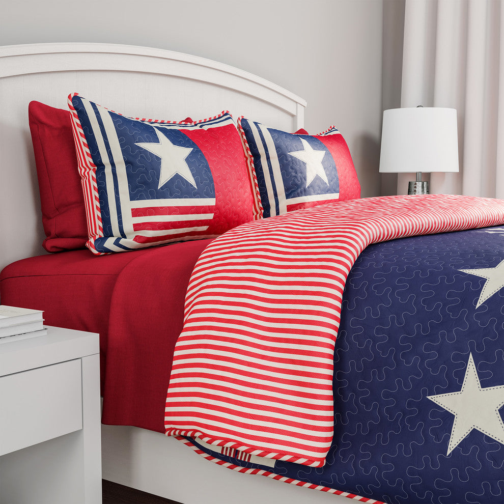 LHC Glory Bound Americana Flag Bed Set, Twin Xl