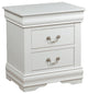 2 Drawers Nightstand, White