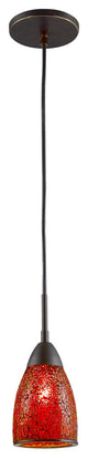 Venezia Mini Pendant, Bronze, Mosaic Red, 1-Light, 4"D