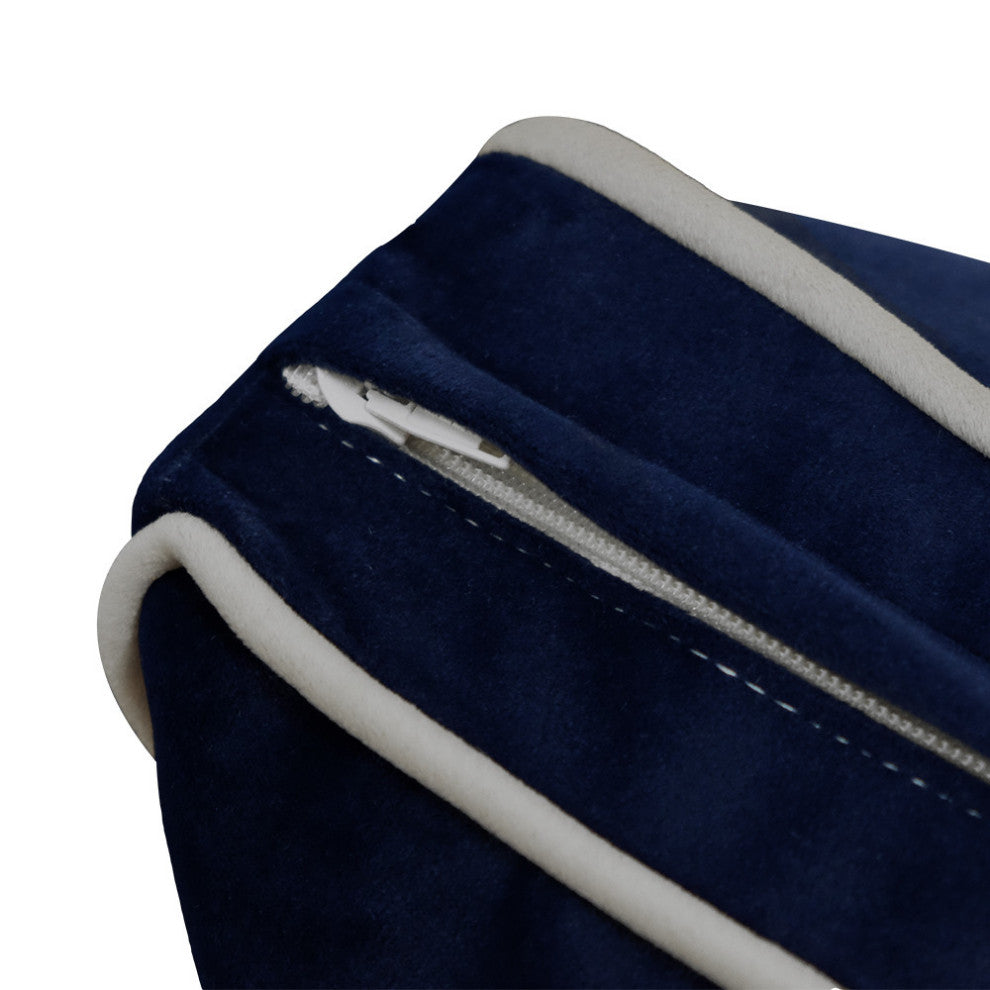 STYLE V2 Twin Velvet ContrastPipe Indoor Daybed Bolster Pillow |COVER ONLY|AD373