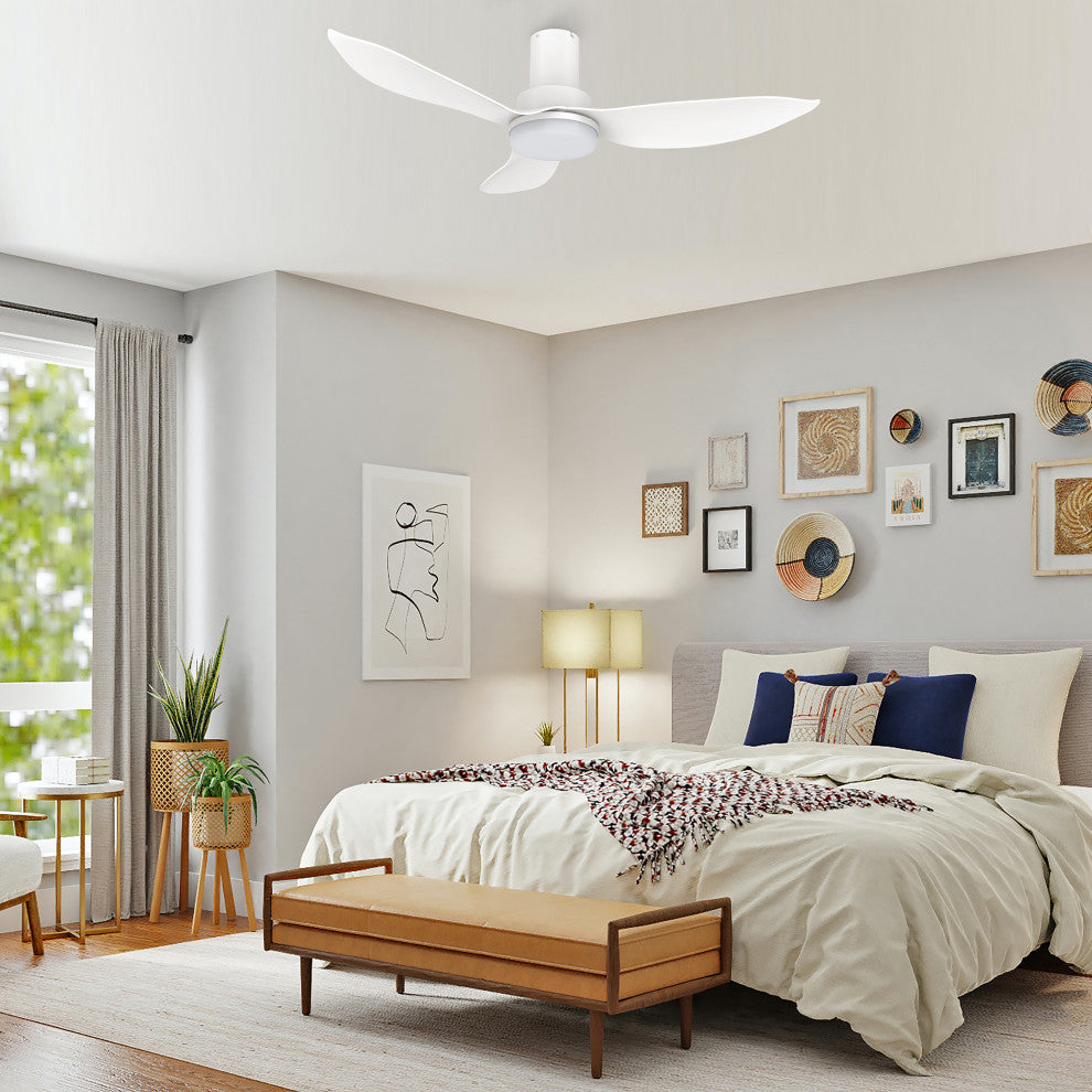 Carro 36" 3 Blade Flush Mount Ceiling Fan with Dimmable LED Light and Remote