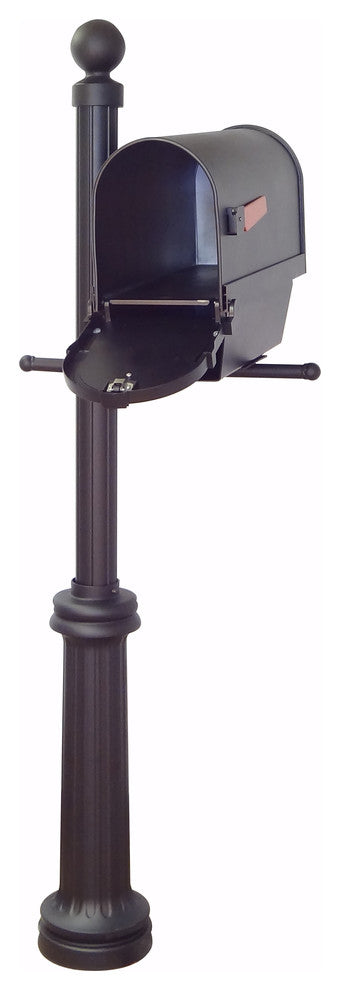 Savannah Curbside Mailbox With Newspaper Tube and Fresno Mailbox Post