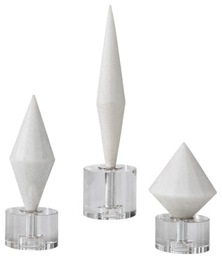 Uttermost Alize White Stone Sculptures Set of 3