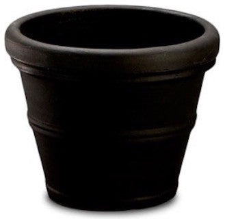 American Essence Spokane Large Round Outdoor Planter, Black, 20