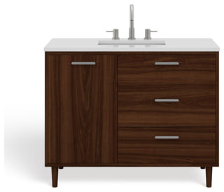 The Darby Bathroom Vanity, Walnut, 42", Single Sink, Freestanding