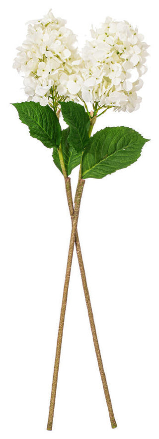 Vickerman 34" Artificial White Cone Hydrangea Spray. 2 Stems, A Bag.
