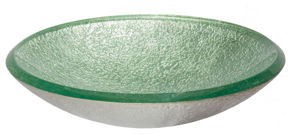 Eden Bath EB_GS69 Pale Green Pearls Embossed Glass Vessel Sink