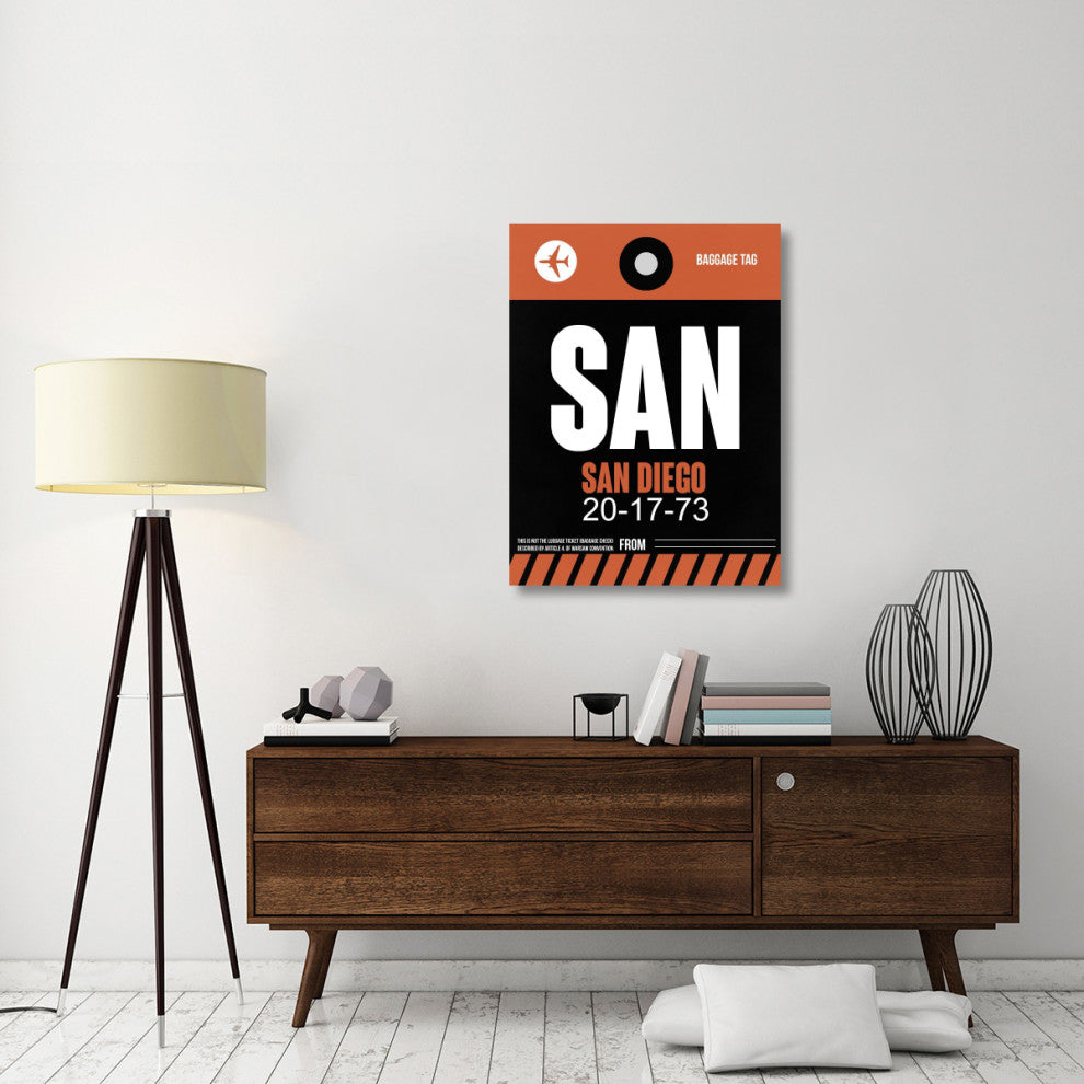 "SAN San Diego Luggage Tag 3" Fine Art Print