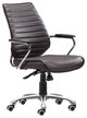 Brown Faux Leather Executive Channel Back Rolling Office Chair