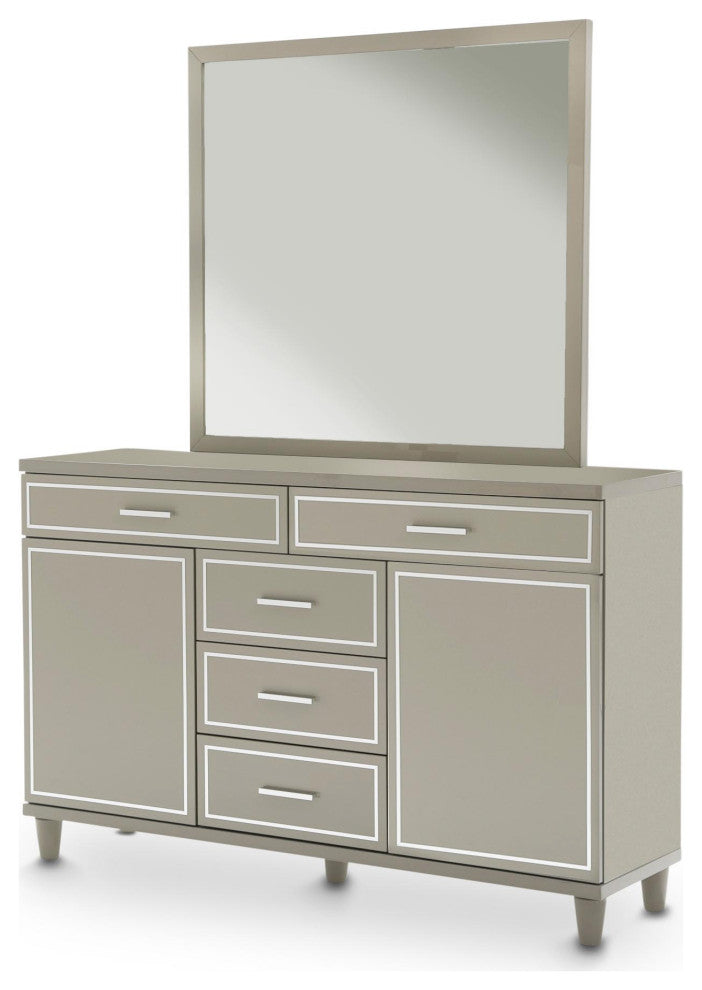 Urban Place Dresser With Mirror, Dove Gray