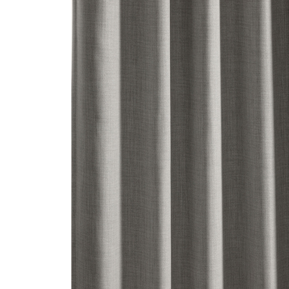 Faux Linen Darkening Curtain Single Panel, Clay, 50"x120"