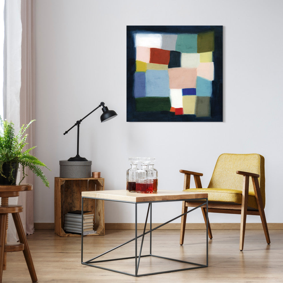 "Chromatic Cube I" Frameless Free Floating Printed Tempered Glass Wall Art