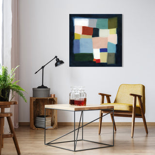 "Chromatic Cube I" Frameless Free Floating Printed Tempered Glass Wall Art