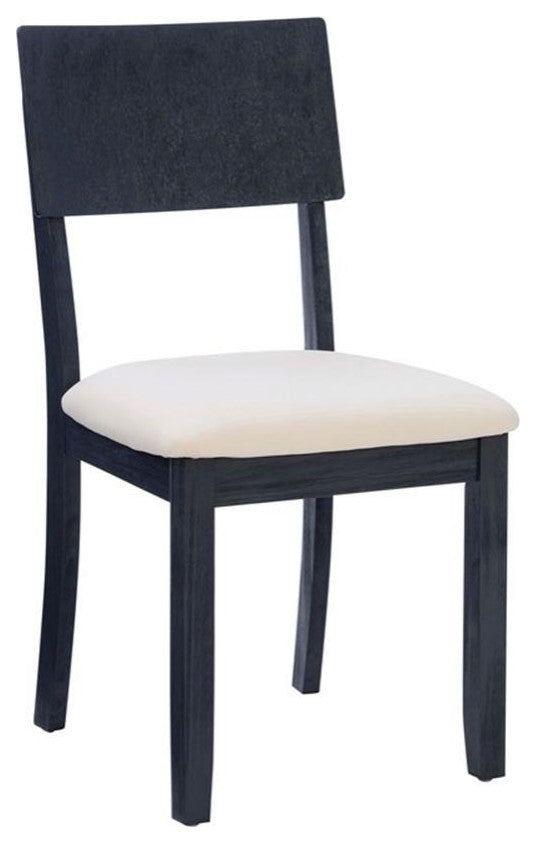 Linon Jordan Wood Set of Two Dining Chairs in Dark Charcoal Gray