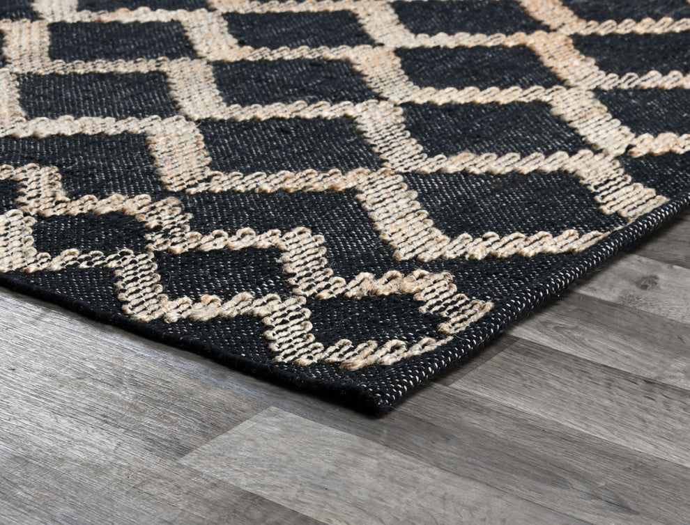 Katerina Black/Natural Handwoven Area Rug by Kosas Home