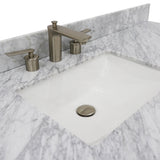 61" Single Sink Vanity, White Finish And White Carrara Marble