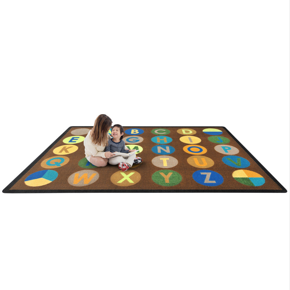 Kid Essentials Rug, Alpha-Dots, Earthtone, 5'4"x7'8"