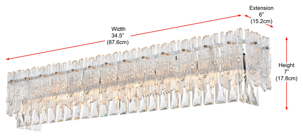 Home Living 34.5" Wall Sconce, Chrome