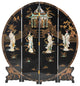 6' Tall Black Lacquer Round Room, Imperial Ladies