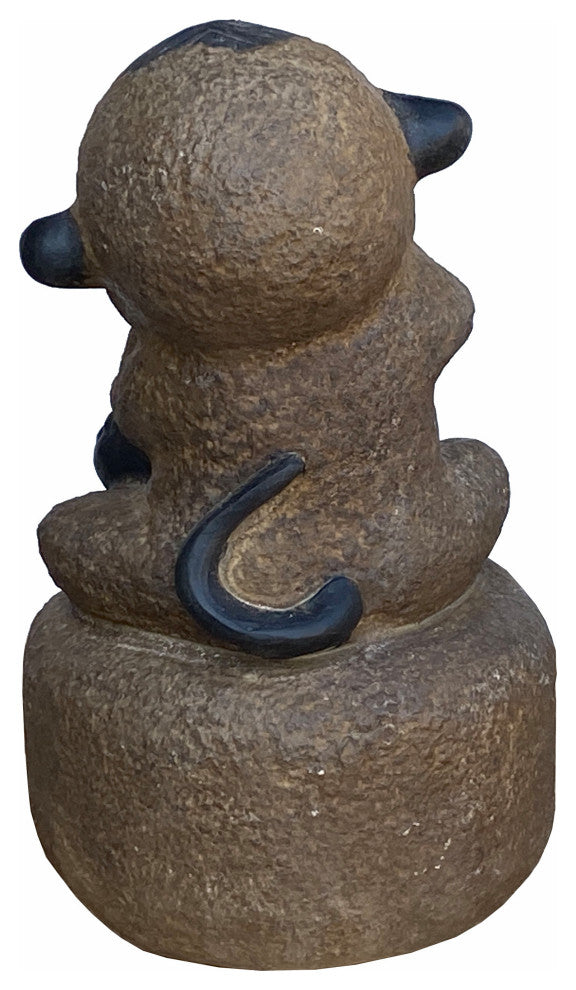 Black Gray Brown Two Colors Stone Monkey Ape Speak No Evil Figure Hcs7113