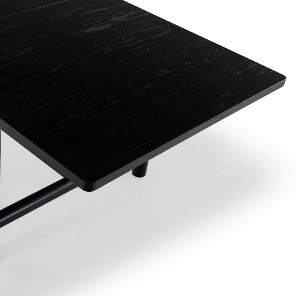 Safavieh Couture Jaylessa Wood Extendable Dining Table, Black