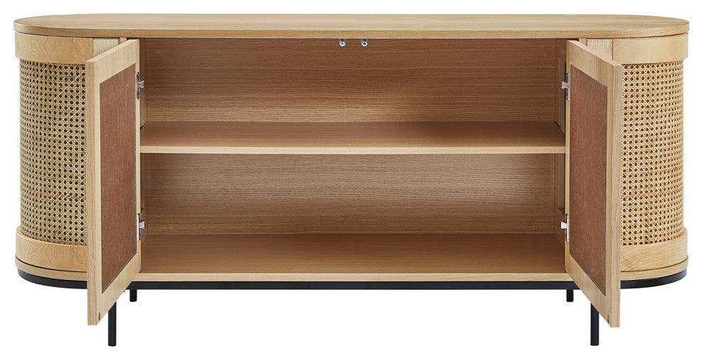 Loft Lyfe Darrius Sideboard, Storage, 2-Door, 63Lx17.7Wx28.3H, Oak