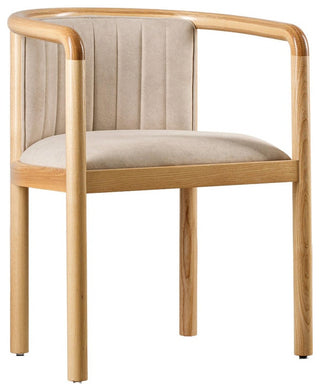 Alton Dining Chair, Ash Wood, Beige Material
