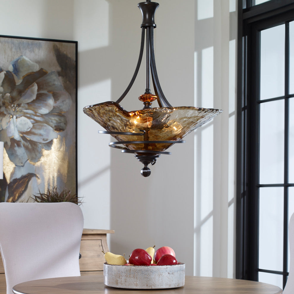 Uttermost Vitalia 3-Light Oil Rubbed Bronze Pendant